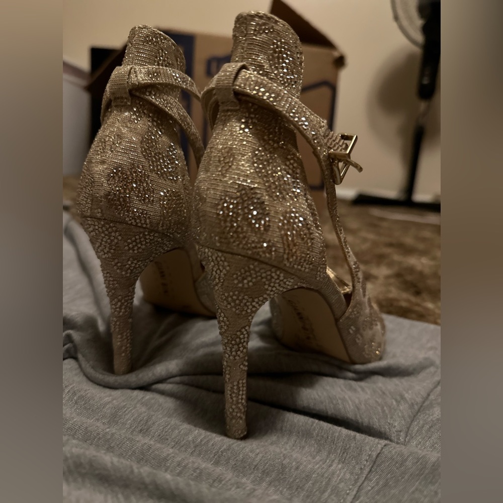 Gold Gianni Bini heels worn twice